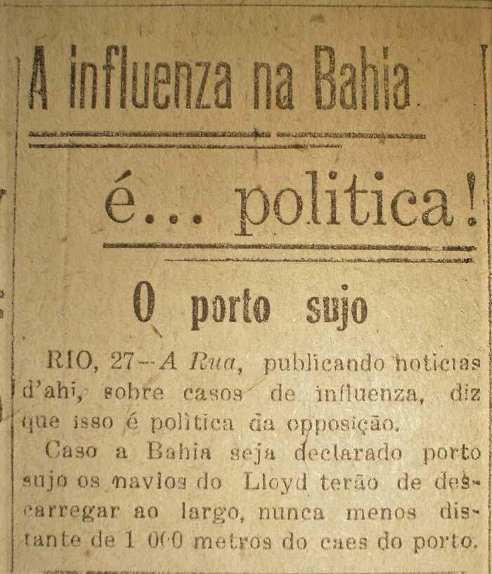 Gripe Espanhola e a questão política