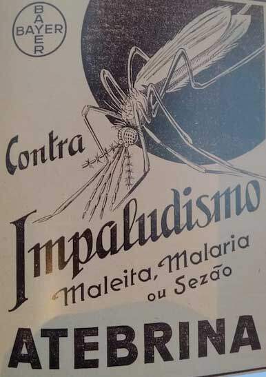 Propaganda da Atebrina na revista "A Gazeta da Pharmacia", em 1939.