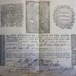 Certificado de Cura utilizado no século XVIII, na França