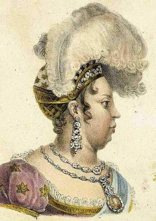 Perfil da Imperatriz D. Leopoldina, por Jean Baptiste Debret.