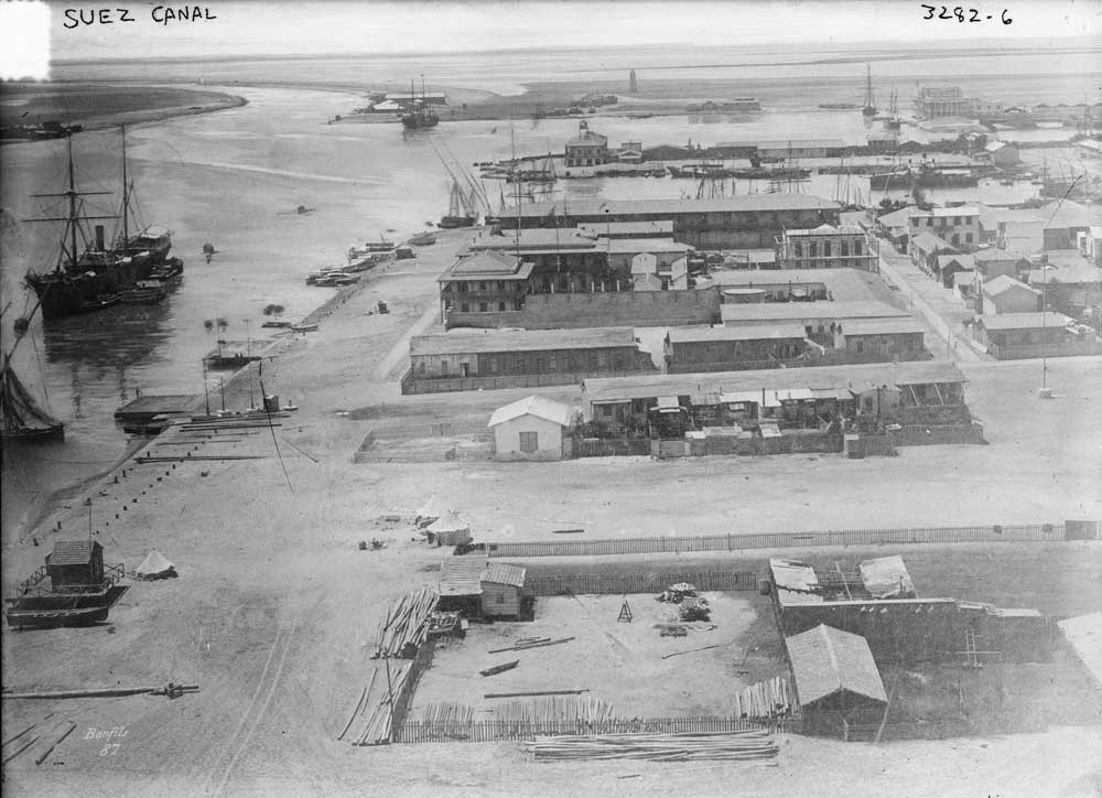 Canal de Suez em 1910. Foto: Library of Congress.