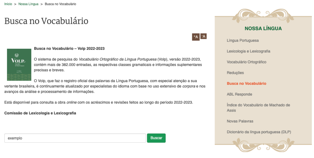 Academia Brasileira de Letras tem serviço online de vocabulário ortográfico 2